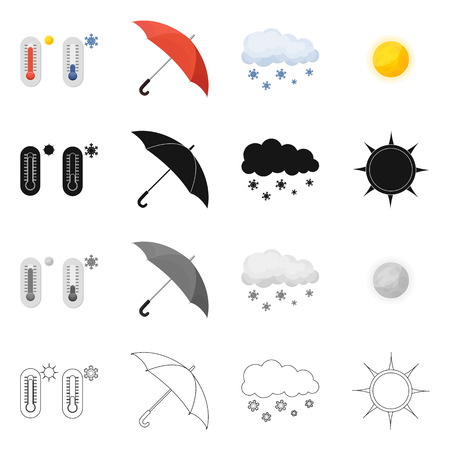 Isolated object of weather and climate symbol. Collection of weather and cloud vector icon for stock.の写真素材