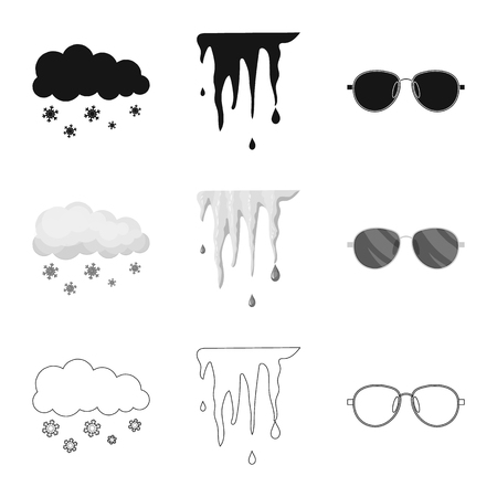 Isolated object of weather and climate icon. Collection of weather and cloud stock symbol for web.のイラスト素材