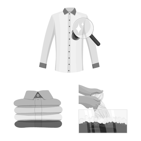 Vector illustration of laundry and clean sign. Set of laundry and clothes stock vector illustration.のイラスト素材