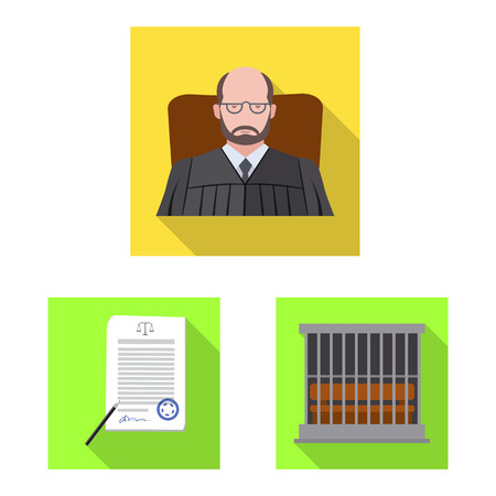 Isolated object of law and lawyer icon. Collection of law and justice stock symbol for web.のイラスト素材
