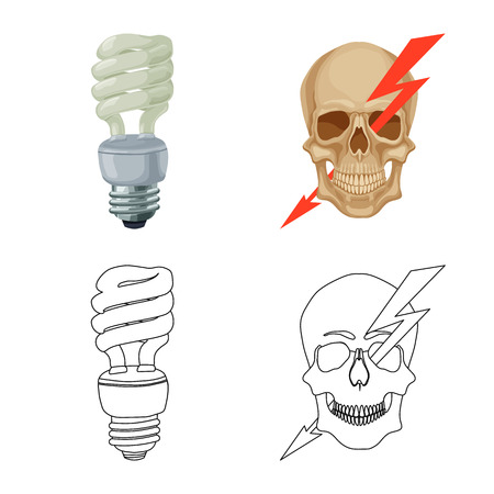 Vector illustration of electricity and electric icon. Collection of electricity and energy stock symbol for web.のイラスト素材