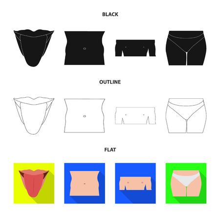 Isolated object of human and part sign. Set of human and woman stock symbol for web.のイラスト素材