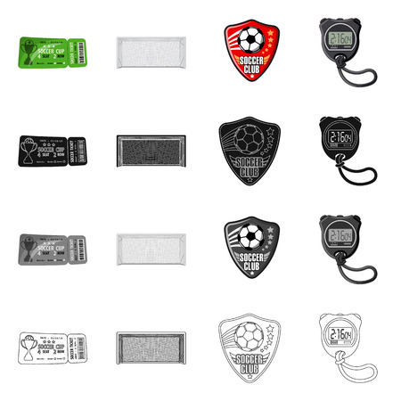 Vector design of soccer and gear logo. Set of soccer and tournament vector icon for stock.のイラスト素材