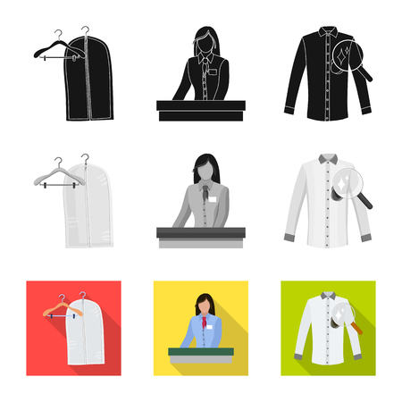 Vector illustration of laundry and clean logo. Set of laundry and clothes vector icon for stock.のイラスト素材