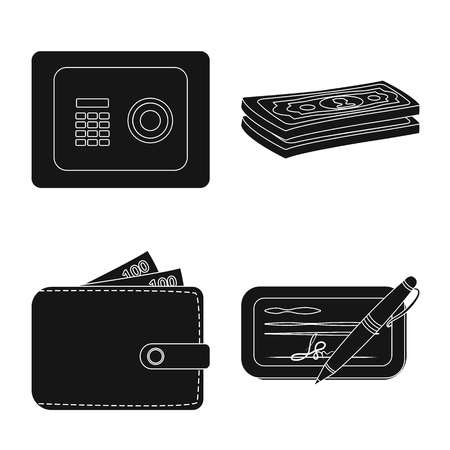 Vector design of bank and money sign. Set of bank and bill vector icon for stock.のイラスト素材