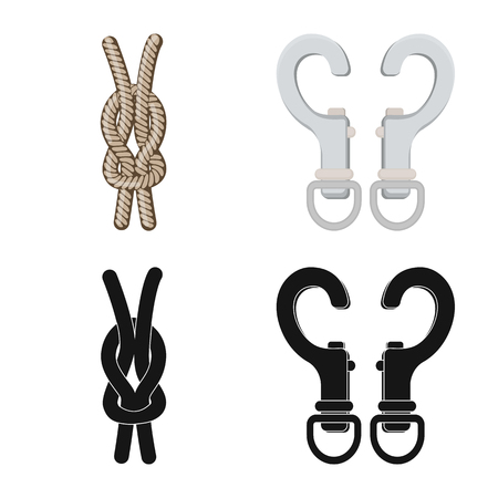 Vector illustration of mountaineering and peak logo. Set of mountaineering and camp stock symbol for web.のイラスト素材