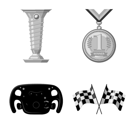 Isolated object of car and rally logo. Set of car and race vector icon for stock.のイラスト素材