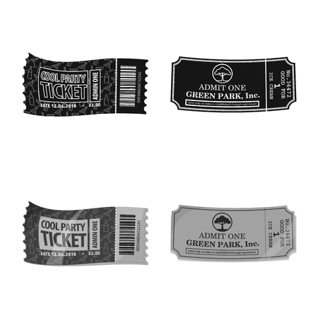 Vector illustration of ticket and admission logo. Set of ticket and event vector icon for stock.のイラスト素材