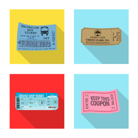 Vector illustration of ticket and admission icon. Set of ticket and event vector icon for stock.のイラスト素材