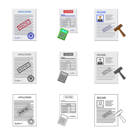 Vector design of form and document logo. Set of form and mark stock vector illustration.のイラスト素材