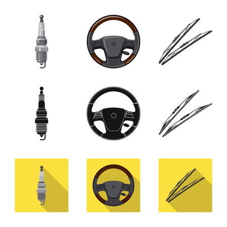 Vector illustration of auto and part icon. Set of auto and car stock vector illustration.のイラスト素材