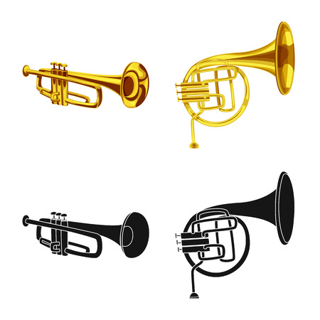 Isolated object of music and tune logo. Set of music and tool stock symbol for web.のイラスト素材