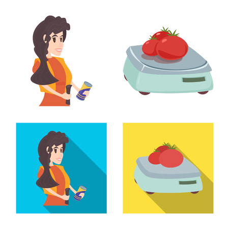 Vector illustration of food and drink symbol. Collection of food and store vector icon for stock.のイラスト素材