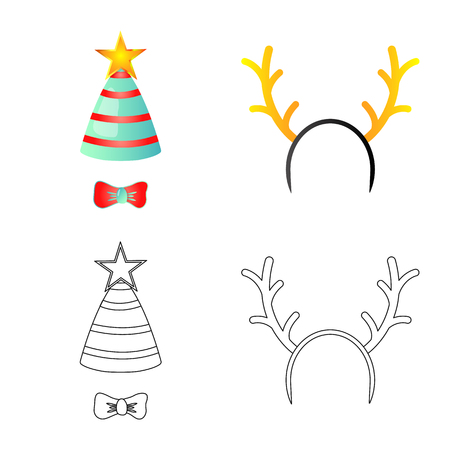 Vector illustration of party and birthday sign. Collection of party and celebration stock vector illustration.のイラスト素材