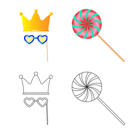 Isolated object of party and birthday sign. Set of party and celebration stock vector illustration.のイラスト素材