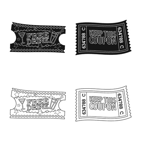 Vector illustration of ticket and admission icon. Set of ticket and event vector icon for stock.のイラスト素材