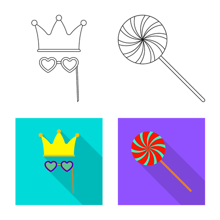 Vector illustration of party and birthday symbol. Set of party and celebration vector icon for stock.のイラスト素材