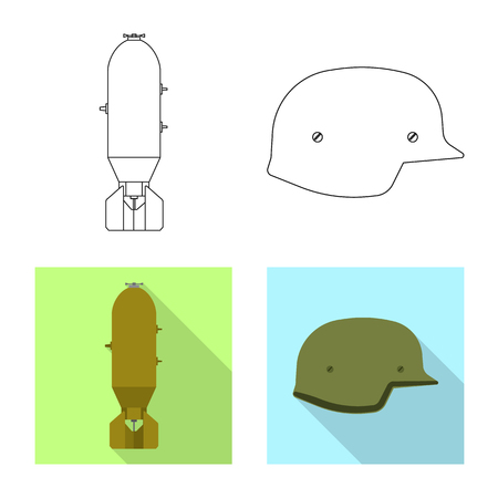 Vector design of weapon and gun symbol. Collection of weapon and army stock vector illustration.のイラスト素材