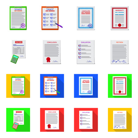 Isolated object of form and document logo. Collection of form and mark stock vector illustration.のイラスト素材