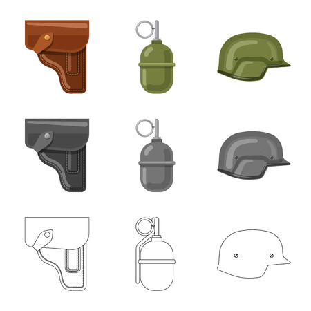 Vector design of weapon and gun logo. Collection of weapon and army vector icon for stock.のイラスト素材