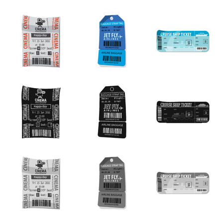 Vector design of ticket and admission sign. Collection of ticket and event vector icon for stock.のイラスト素材