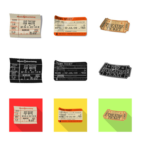 Vector design of ticket and admission sign. Set of ticket and event stock vector illustration.のイラスト素材