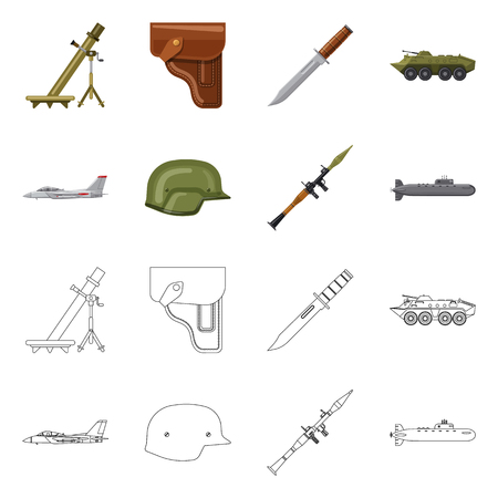 Vector design of weapon and gun logo. Set of weapon and army stock vector illustration.のイラスト素材