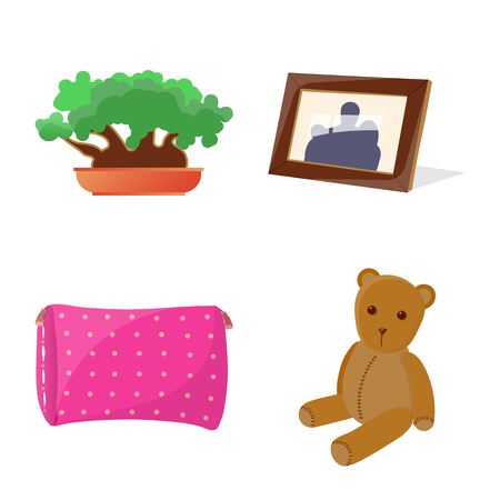 Isolated object of dreams and night sign. Set of dreams and bedroom stock symbol for web.のイラスト素材