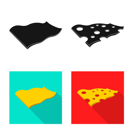 Isolated object of burger and sandwich logo. Set of burger and slice vector icon for stock.のイラスト素材