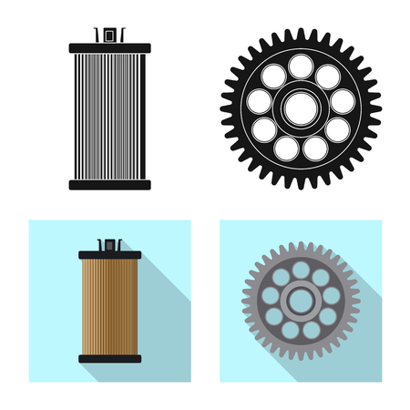 Isolated object of auto and part sign. Set of auto and car vector icon for stock.のイラスト素材