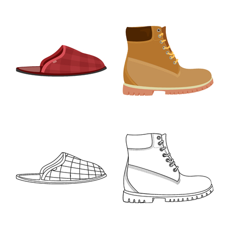 Isolated object of shoe and footwear logo. Collection of shoe and foot stock symbol for web.のイラスト素材