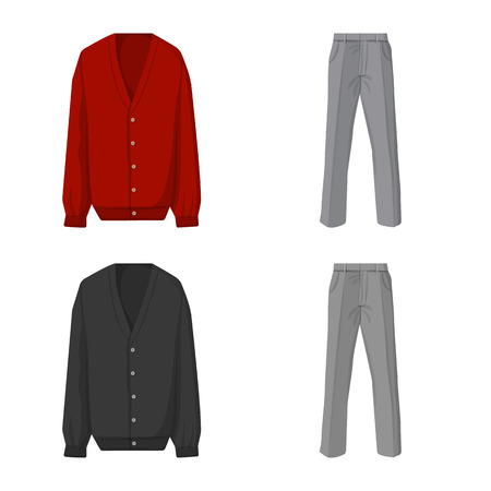 Vector illustration of man and clothing symbol. Set of man and wear vector icon for stock.のイラスト素材