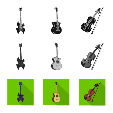 Isolated object of music and tune logo. Set of music and tool stock vector illustration.のイラスト素材