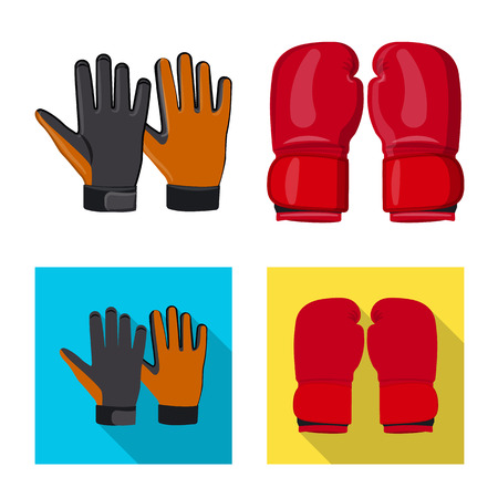 Vector illustration of glove and winter symbol. Collection of glove and equipment stock symbol for web.のイラスト素材