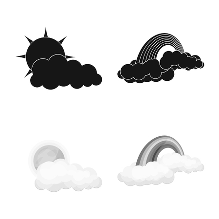 Vector design of weather and climate logo. Collection of weather and cloud stock vector illustration.のイラスト素材