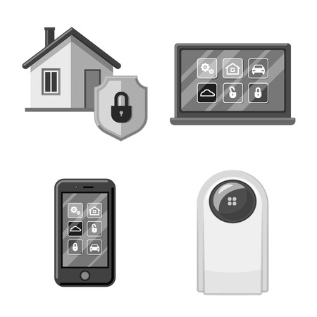 Isolated object of office and house sign. Set of office and system stock vector illustration.のイラスト素材