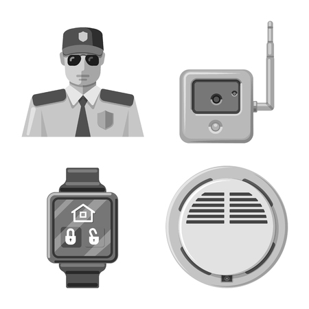 Vector design of office and house logo. Collection of office and system vector icon for stock.のイラスト素材