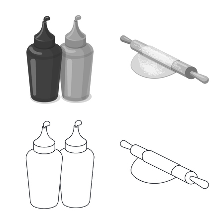 Vector design of pizza and food sign. Set of pizza and italy vector icon for stock.のイラスト素材