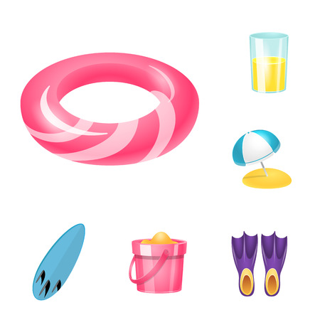 Isolated object of equipment and swimming sign. Collection of equipment and activity vector icon for stock.のイラスト素材