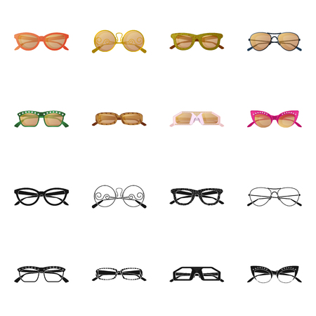 Isolated object of glasses and sunglasses icon. Collection of glasses and accessory stock vector illustration.のイラスト素材