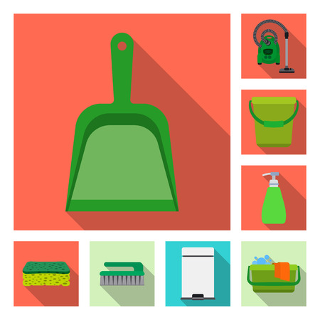 Isolated object of cleaning and service sign. Set of cleaning and household vector icon for stock.のイラスト素材
