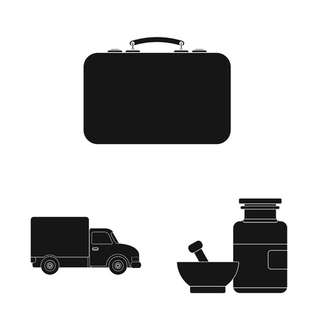 Isolated object of pharmacy and hospital symbol. Collection of pharmacy and business vector icon for stock.のイラスト素材