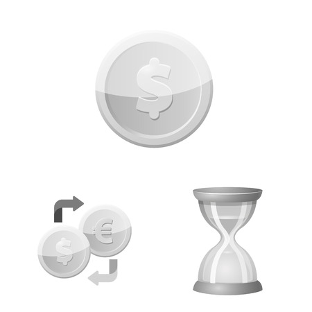 Vector illustration of bank and money logo. Set of bank and bill stock vector illustration.のイラスト素材