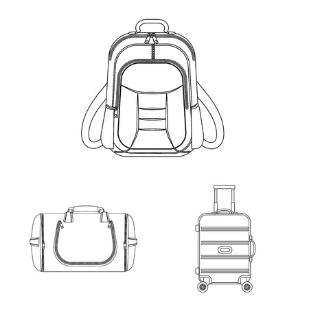 Vector illustration of suitcase and baggage logo. Set of suitcase and journey vector icon for stock.のイラスト素材