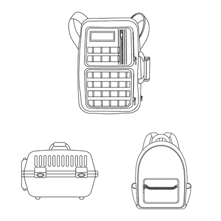 Isolated object of suitcase and baggage icon. Collection of suitcase and journey stock vector illustration.のイラスト素材