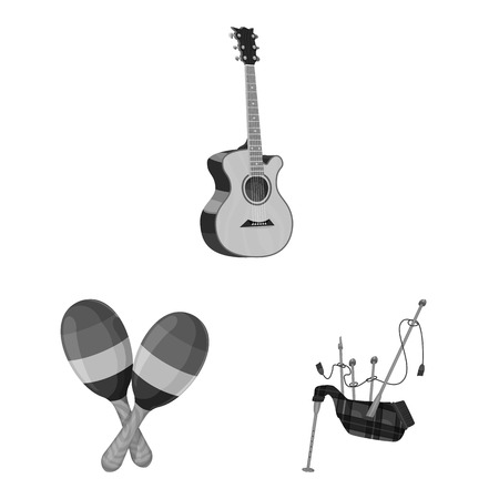 Vector illustration of music and tune icon. Set of music and tool stock vector illustration.のイラスト素材