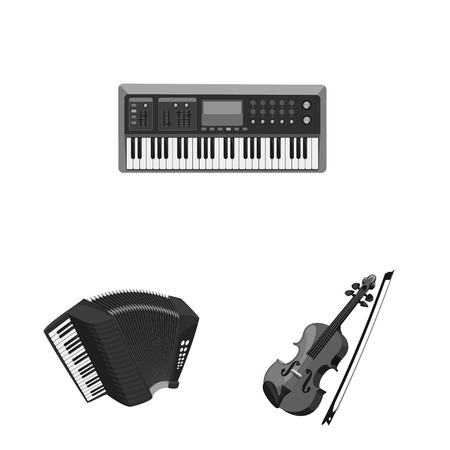 Vector illustration of music and tune sign. Collection of music and tool stock vector illustration.のイラスト素材