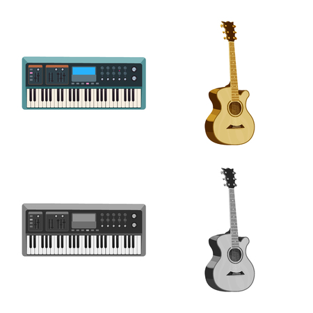 Vector design of music and tune symbol. Set of music and tool stock vector illustration.のイラスト素材