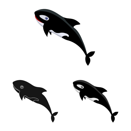 Isolated object of sea and animal logo. Set of sea and marine vector icon for stock.のイラスト素材