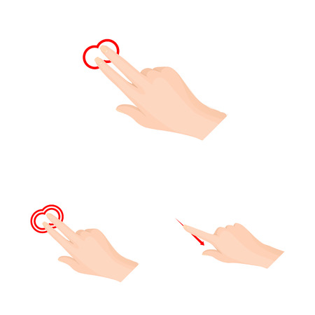 Isolated object of touchscreen and hand logo. Set of touchscreen and touch vector icon for stock.のイラスト素材